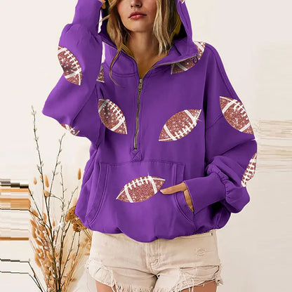 Women’s Game Day Sequin Zip Hoodie