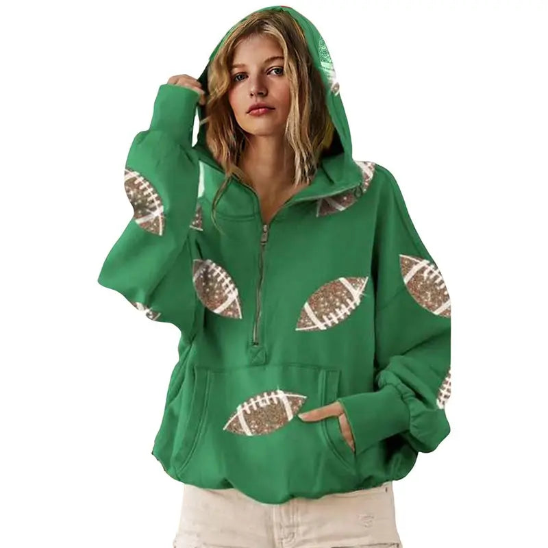 Women’s Game Day Sequin Zip Hoodie