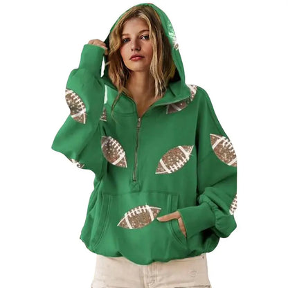 Women’s Game Day Sequin Zip Hoodie
