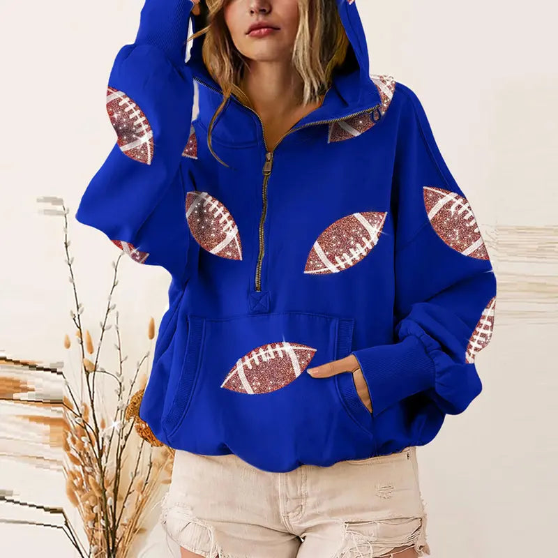 Women’s Game Day Sequin Zip Hoodie