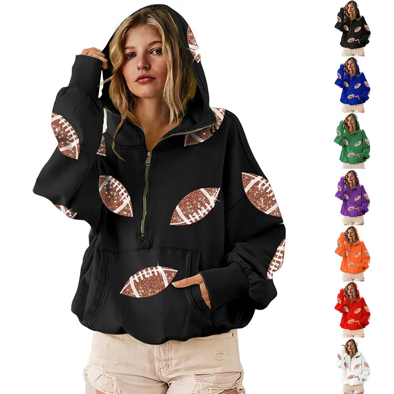 Women’s Game Day Sequin Zip Hoodie