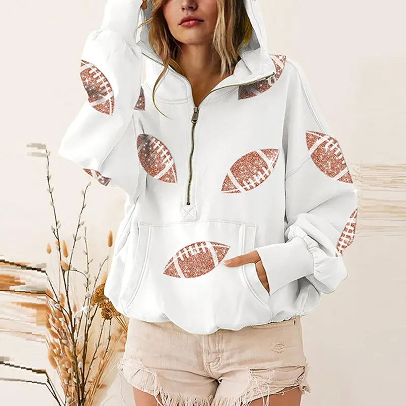 Women’s Game Day Sequin Zip Hoodie