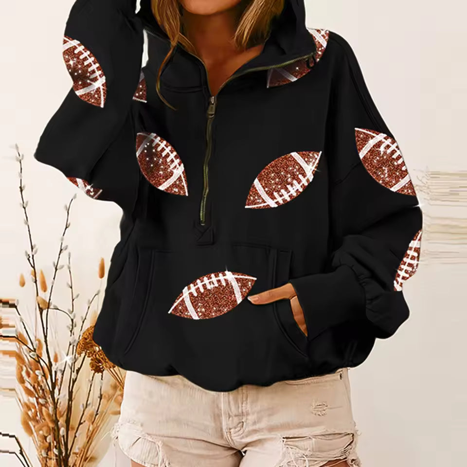 Women’s Game Day Sequin Zip Hoodie