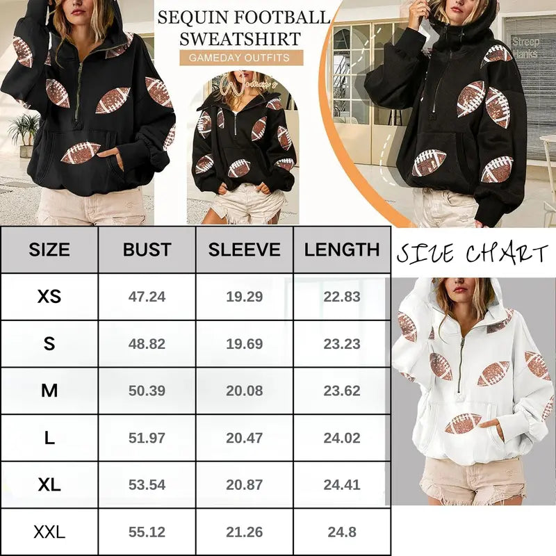 Women’s Game Day Sequin Zip Hoodie