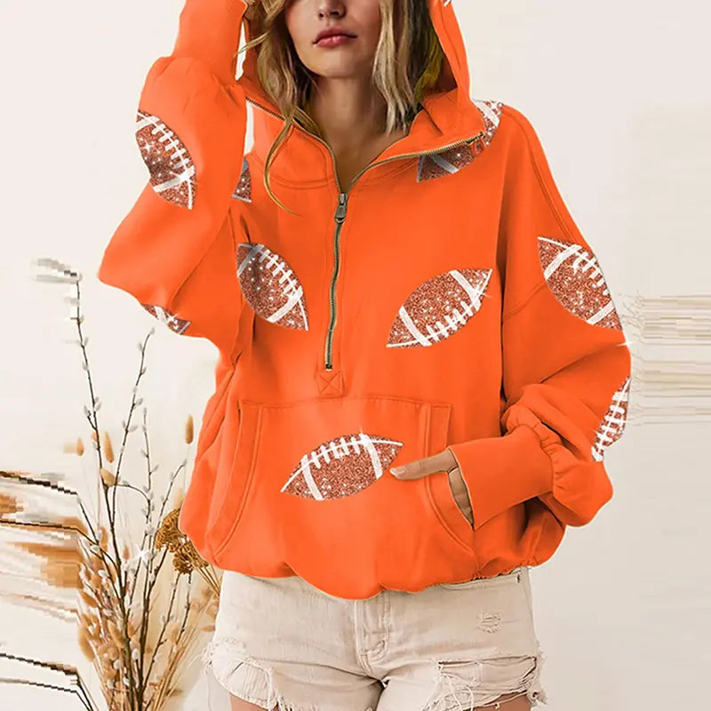 Women’s Game Day Sequin Zip Hoodie