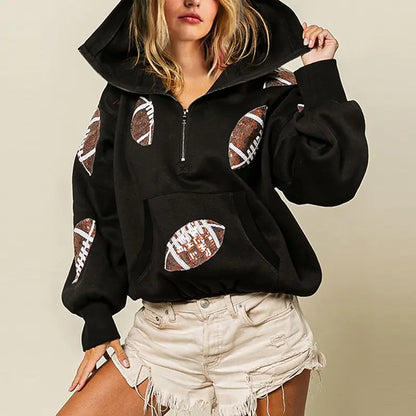 Women’s Game Day Sequin Zip Hoodie
