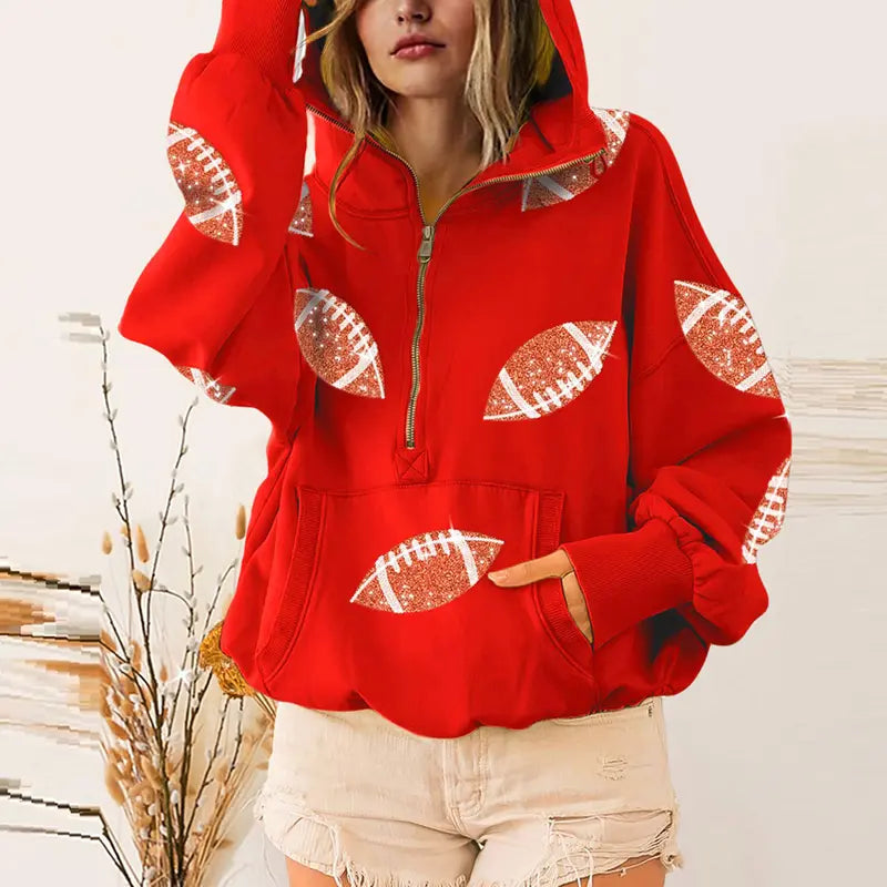Women’s Game Day Sequin Zip Hoodie